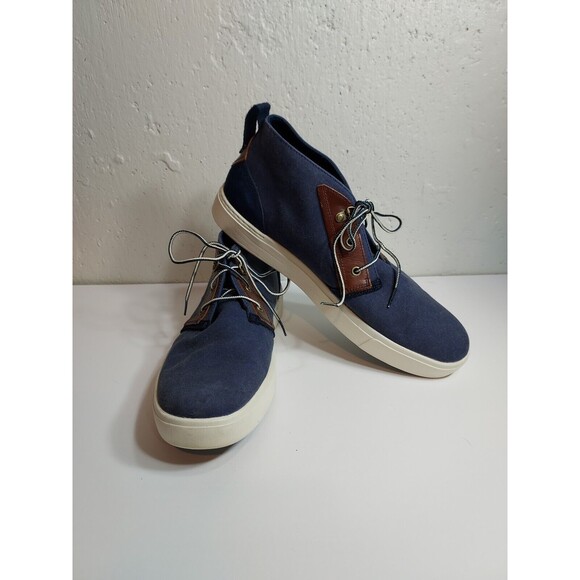 Timberland Amherst Chukka Canvas‎ Lace-Up Boots Blue Uppers Men's Size 12 - Picture 1 of 13